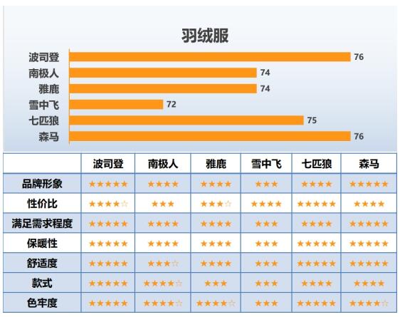 2018年羽绒服行业顾客满意度调查结果