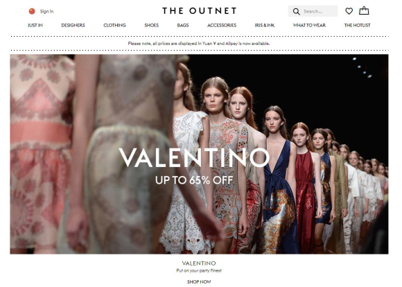 奢侈品电商网站 THE OUTNET 以全新面貌再次打入中国市场