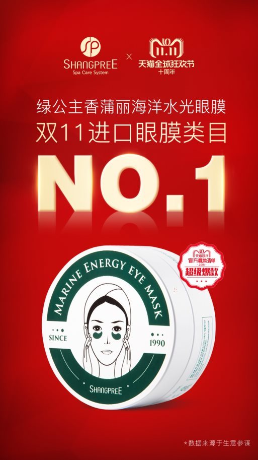 香蒲丽成双十一赢家 绿公主眼膜喜提销量第一眼膜 