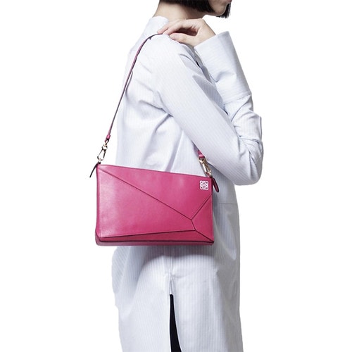 【包邮包税】LOEWE/罗意威 女士粉红色牛皮单肩包 161108 322.89.M87 calf fuxia-036