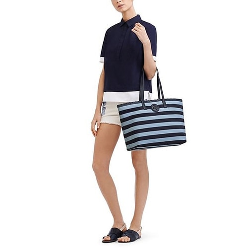 Tory Burch/汤丽柏琦 海军条纹托特包 51149542