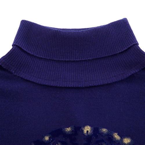 VERRI/VERRI 男士紫色高领100%羊毛针织衫-男针织衫