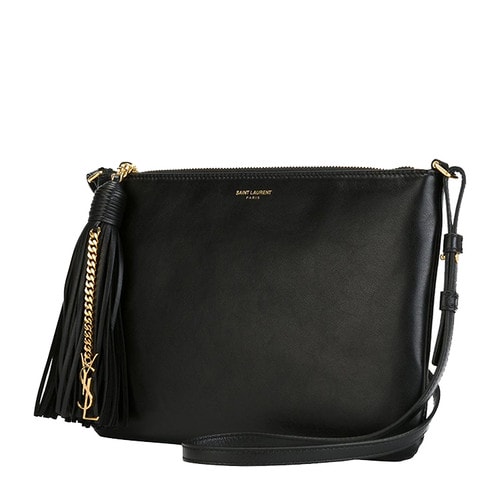 Yves saint Laurent/圣罗兰 New Jolie系列 流苏带金属YSL链条挂饰小牛皮女士单肩包#412674 CWU0J 1000
