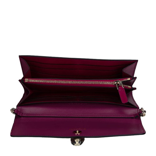 BVLGARI/宝格丽 长款女士SERPENTI小牛皮翻盖链条钱包 281317 玛瑙树莓