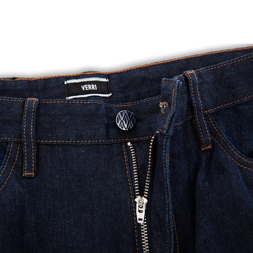 VERRI/VERRI 男士深蓝色基本款牛仔裤-男士裤子
