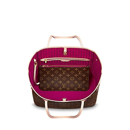 Louis Vuitton/路易威登 女士 帆布/配皮 Neverfull中号单肩包M41178（配同款手包）