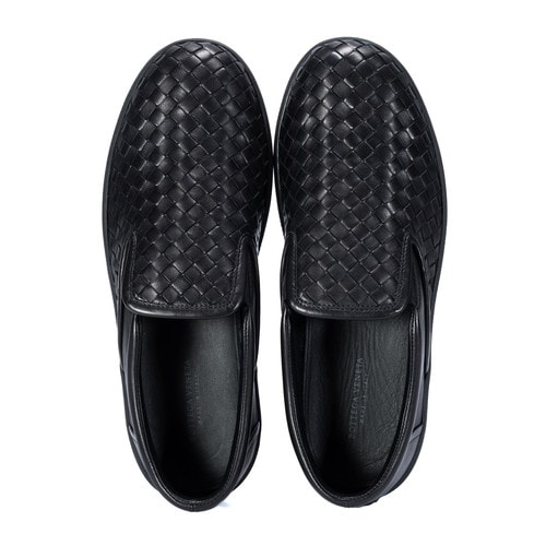 Bottega Veneta(葆蝶家) 黑色编织皮质男士休闲鞋 41#