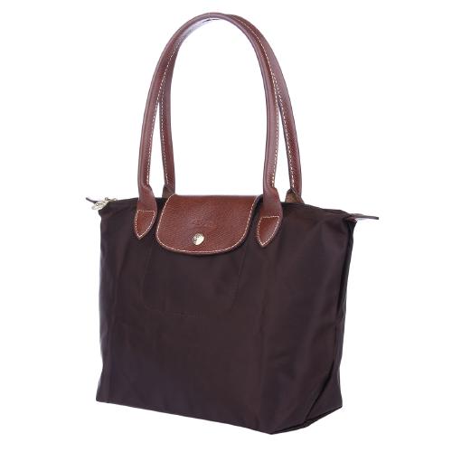 Longchamp/珑骧 女士尼龙折叠 手拎包 中号 2605 巧克力