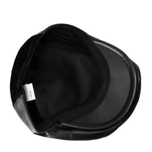 VERRI/VERRI 黑色潮流个性帽子 材质:64%棉 35%莱赛尔纤维 1%氨纶 皮料 羊皮革,