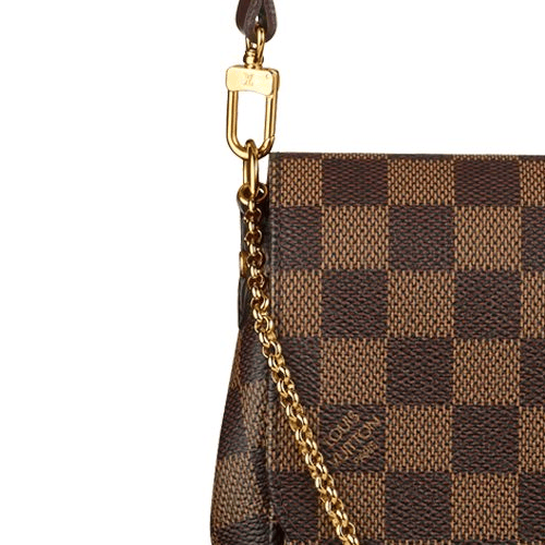 Louis Vuitton/路易威登 女士棕色棋盘格 Damier Azur 帆布/配皮FAVORITE 手袋