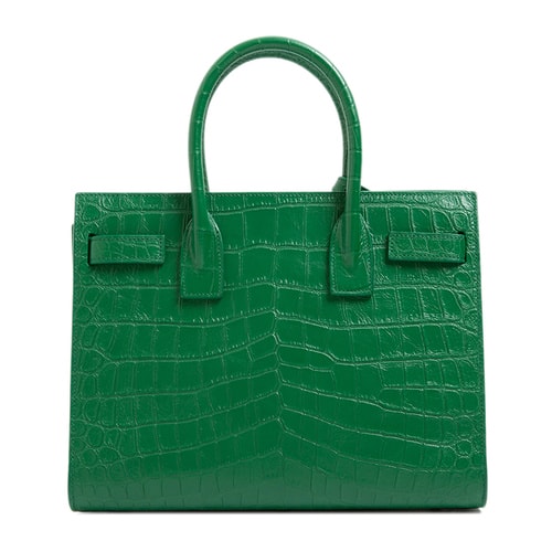 Yves saint Laurent/圣罗兰 女士绿色真皮Sac de Jour系列鳄鱼皮纹可斜挎手提包 421863 CS38N 834