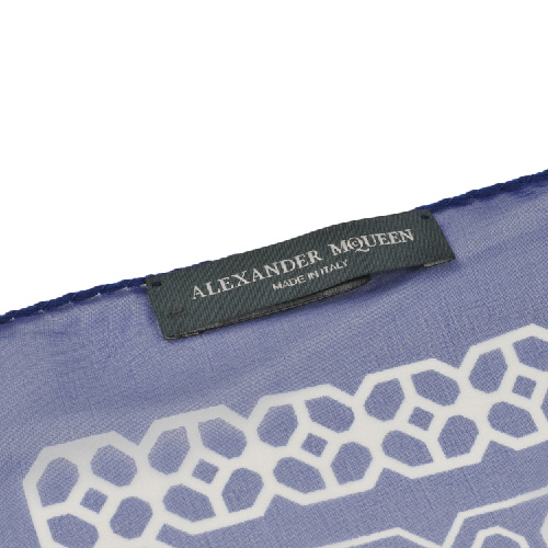 Alexander McQueen/亚历山大麦昆 藏蓝色经典图案围巾 ML