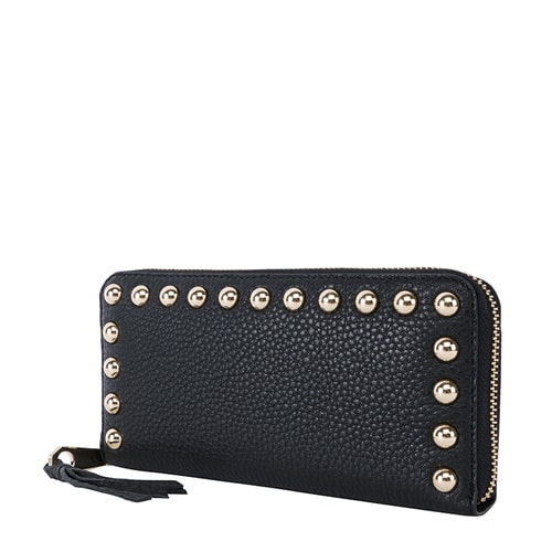 Rebecca Minkoff/瑞贝卡·明可弗 牛皮 Ava Zip Wallet with Studs 长款钱包2015度假款