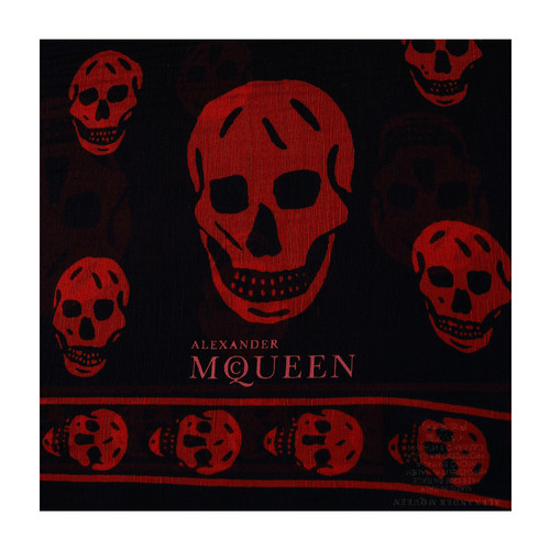 Alexander McQueen/亚历山大麦昆 真丝长方形骷髅头女士丝巾 AM2635140199 110640 4q010 1074