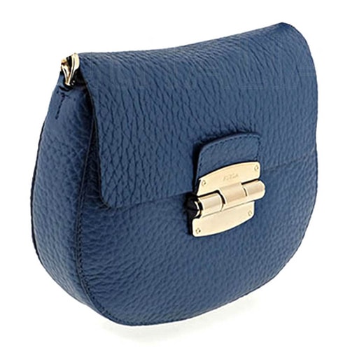 FURLA/芙拉 锁扣圆底纯皮链条小包 普兰色
