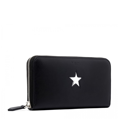 Givenchy/纪梵希 中性款式黑色小牛皮五角星图案长款拉链钱包 BC06276655 008