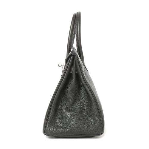 HERMES(爱马仕) 黑色皮质银扣手提包Birkin30