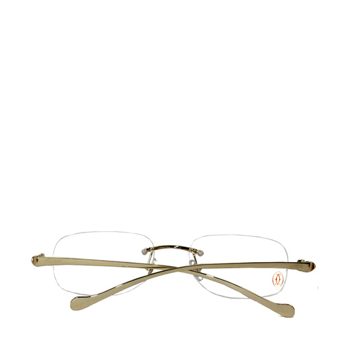 CARTIER/卡地亚经典镀金豹子头系列无框男女款平光镜眼镜