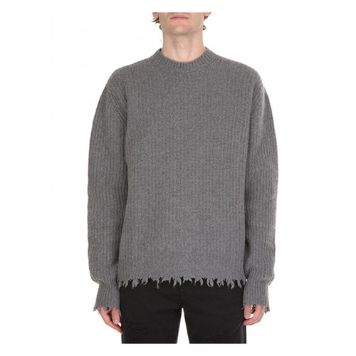 MSGM/MSGM 男士 羊毛混纺 毛边处理 针织衫 ZI