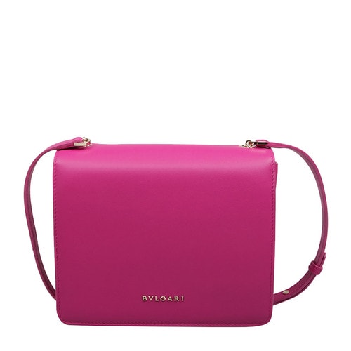 【包邮包税】BVLGARI/宝格丽 女士牛皮紫红色小号单肩包 280441 calf leather berry-036 20161121
