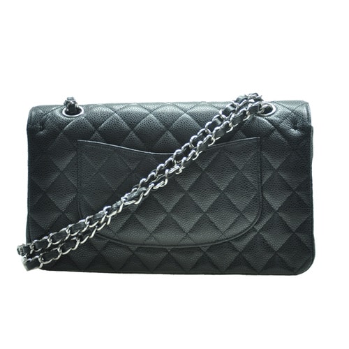 CHANEL/香奈儿 女士经典款CF中号、黑色牛皮、斜挎单肩包