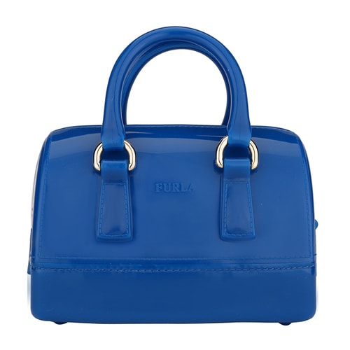FURLA/芙拉 女士CANDY系列宝蓝色PVC手提斜挎包
