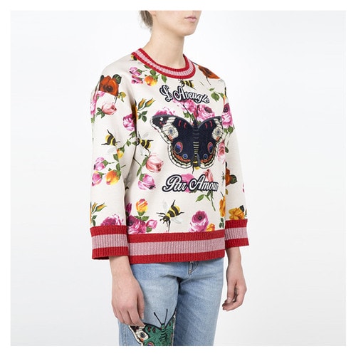 GUCCI/古驰 女士丰富图案印花纯棉卫衣 AL