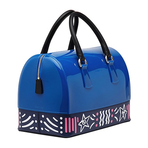 FURLA 芙拉 女士 蓝色PVC 'Candy'时尚果冻手提包 818408