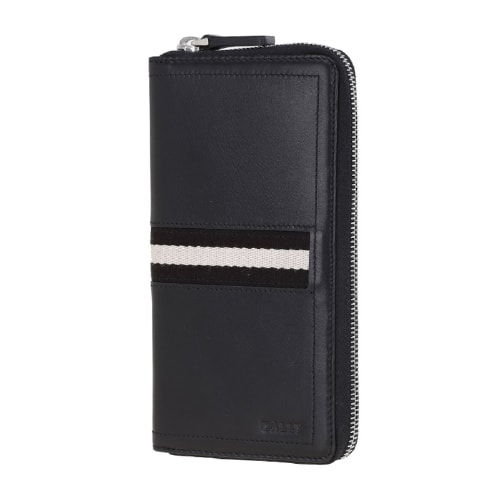 BALLY/巴利 男士TASYO小牛皮织带长款拉链钱包钱夹 黑色 6179156