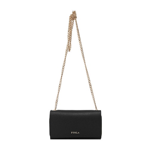 FURLA/芙拉 BABYLON系列黑色牛皮链条单肩包 821409 20161031