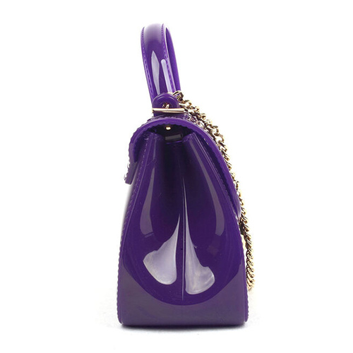 FURLA/芙拉 女士CANDY系列紫色PVC手提斜挎单肩包