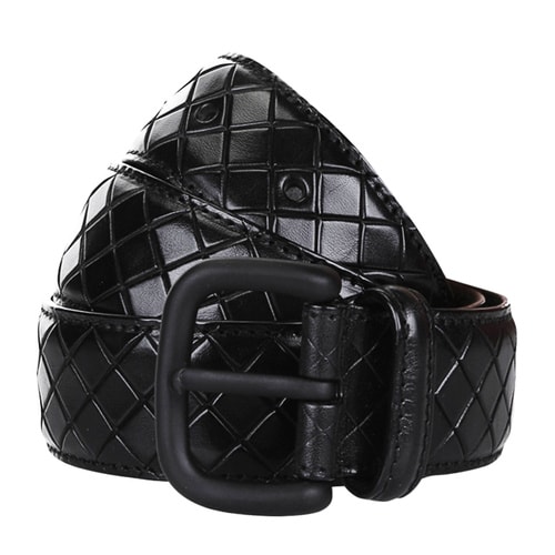 Bottega Veneta/葆蝶家 男士黑色羊皮编织样式腰带 261362 VQ241 1000