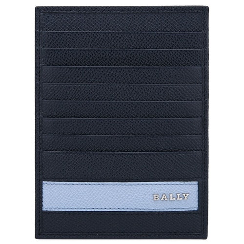 BALLY/巴利 男士黑色浅蓝色横条牛皮卡包LINDON.L/247