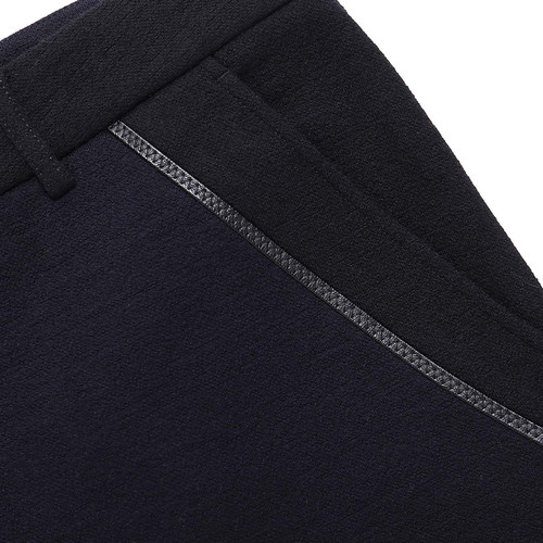 VERRI/VERRI 男士蓝色羊毛混纺斜插袋款针织裤-男士裤子