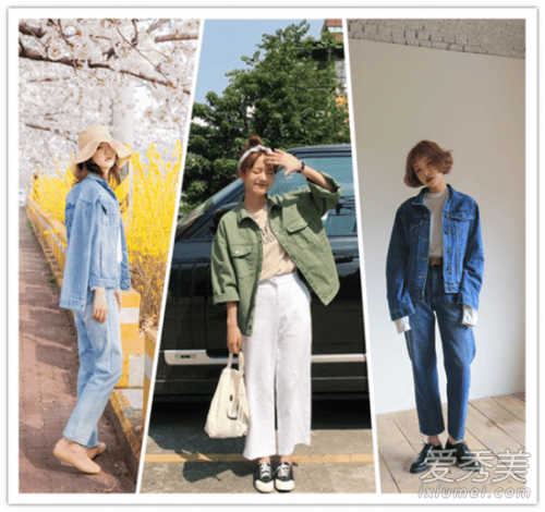 牛仔外套配阔腿裤也能穿出强大气场 