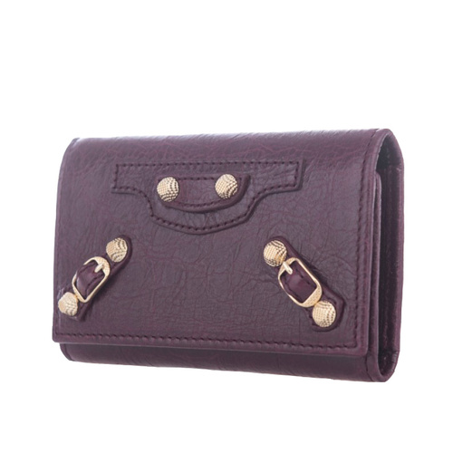 Balenciaga/巴黎世家 女士紫红色羊皮钥匙包小型皮具 285377 D940G 5015